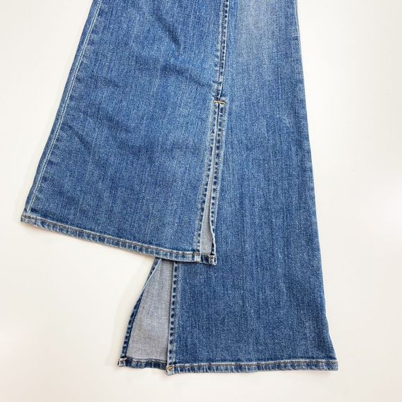 Rag & Bone Bella High Rise Boot Cut Flare Jean Slit Hem Ambra Medium Blue 24 - Picture 5 of 9